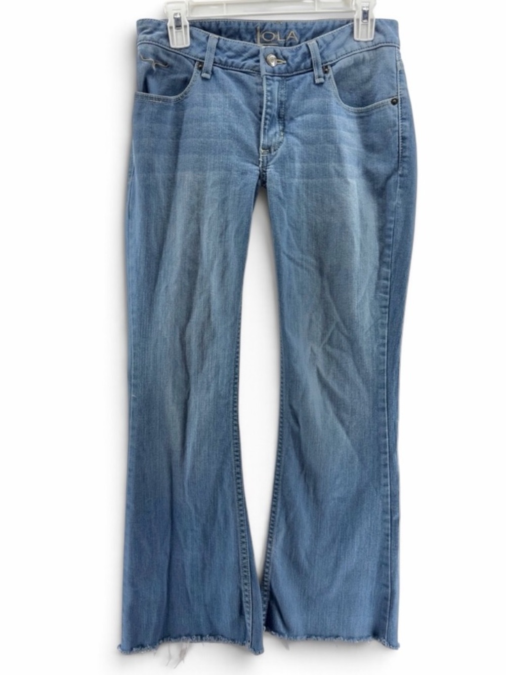 Kimes Ranch Light Blue Lola Flare Jeans with Raw Hem Size 4